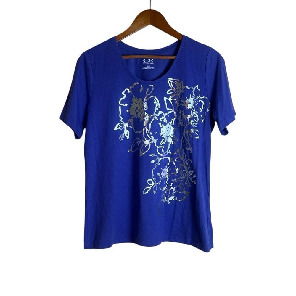 3 for $30! Carroll Reed‎ metallic floral shirt